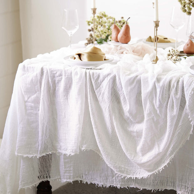 Alabaster - Textured Cotton Tablecloth