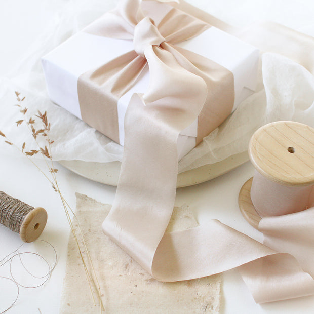 Chai Latte - Unfrayed Silk Ribbon