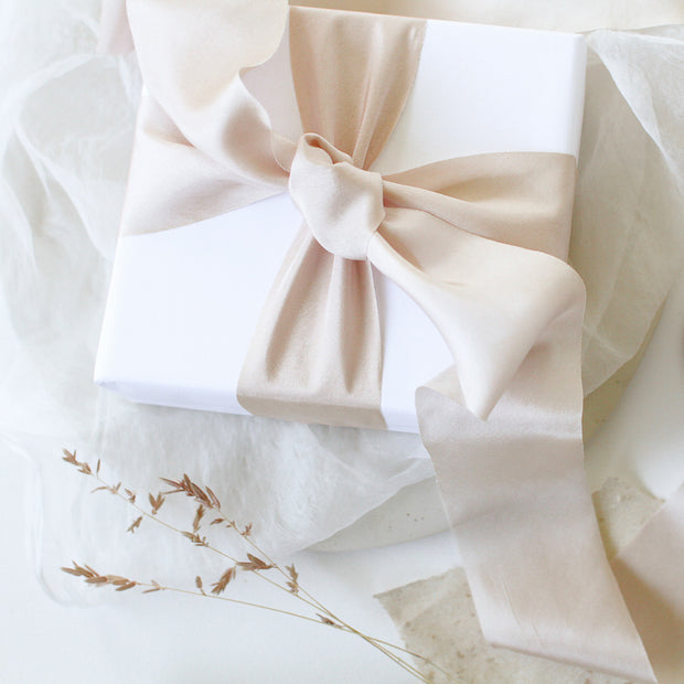 Chai Latte - Unfrayed Silk Ribbon