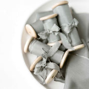 Grey Fantail - Frayed Silk Ribbon