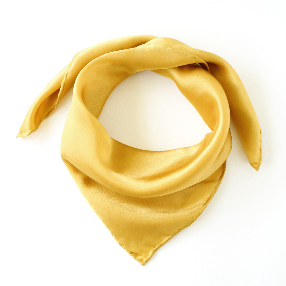 Silk Satin Scarf Mustard – songbirdsilk