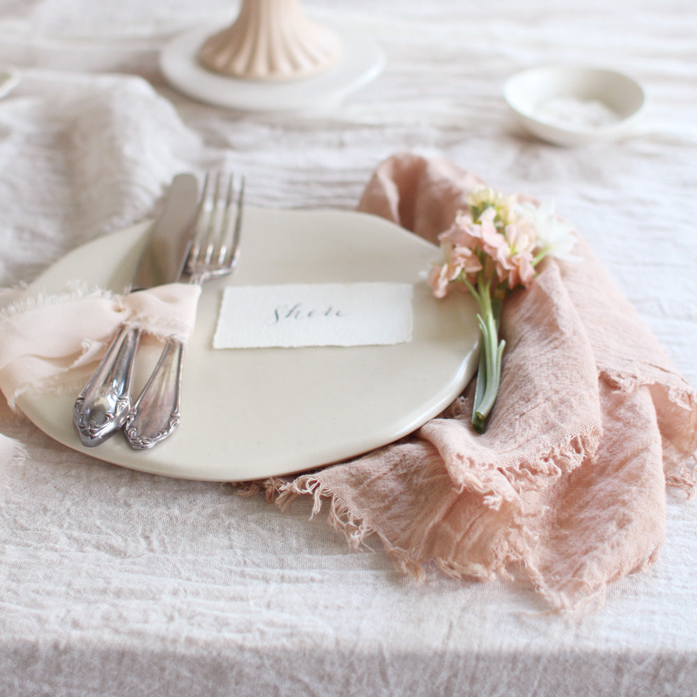 Textured Cotton Napkins Venetian Rose – songbirdsilk